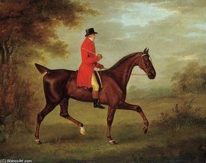 A Huntsman On A Bay Hunter, In A Landscape — John Nost Sartorius