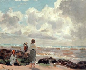 Figures On A Rocky Beach — Algernon Talmage
