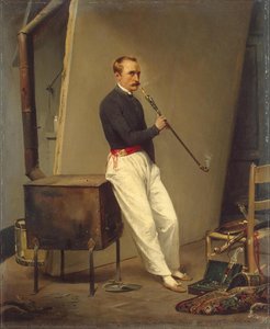 Self-portrait — Emile Jean Horace Vernet, Romantic Realism