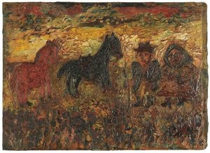 Peasants On A Road. — David Davidovich Burliuk