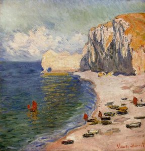 The Beach And The Falaise D'amont — Claude Monet, Impressionism