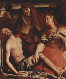 The Dead Christ With The Virgin And St. Mary Magdalene — Agnolo Bronzino, Mannerism
