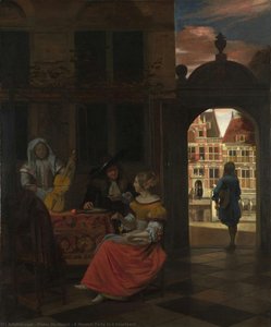 A Musical Party In A Courtyard — Pieter De Hooch, Dutch Golden Age