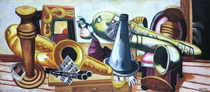 Large Still Life With Musical Instruments — Max Beckmann