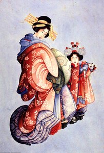 Oiran And Kamuro — Katsushika Hokusai