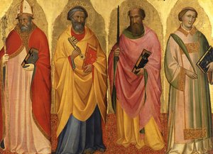 Ss. Bishop, Petrus, Paulus And A Diacon — Агноло Гадди