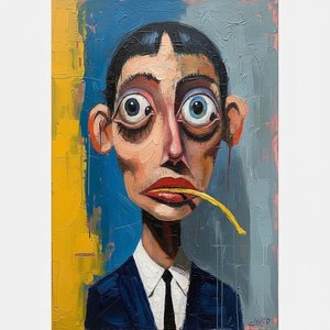 La Mirada Distorsionada De La Melancolía En Impasto Pesado Y Oro Ocre — Laurent Mercier