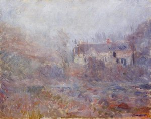 Casas En Falaise Bajo La Niebla — Claude Monet