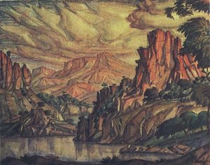 The Crimean Landscape — Konstantin Fyodorovich Bogaevsky, Symbolism