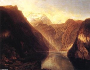 Pond In The Alps — Sándor Brodszky, Romantic Landscape