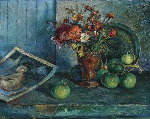 Fruit And Flowers On A Tabletop — David Davidovich Burliuk