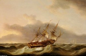 Shipping In A Stiff Breeze — Thomas Luny
