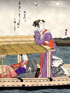 Sumidagawa Tsukimi — Torii Kiyonaga