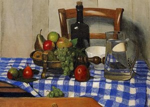 Still Life With Blue Checkered Tablecloth — Félix Vallotton