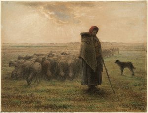 Schäferin Und Ihr Schafherde — Jean-françois Millet