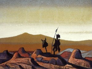 Graves In Desert — Nicholas Roerich, Symbolism Landscape
