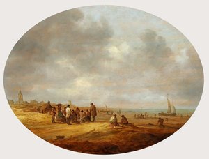 Beach Scene With Fish-sellers At Katwijk — Jan Josefsz Van Goyen