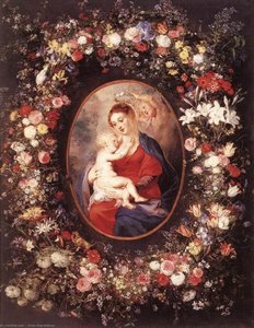 The Virgin And Child In A Garland Of Flower — Peter Paul Rubens, Baroque