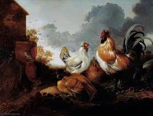 Poultry In A Farmyard — Abraham Pietersz Van Calraet