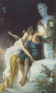 Bacchantie Frolic Before A Herm Of A Satyr — Émile Munier