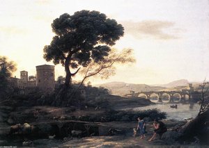 Landscape With Shepherds - The Pont Molle — Klod Loran