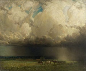 Harvesting under a Stormy Sky