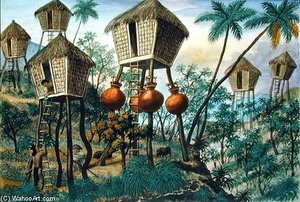 Huts Of The Mountain Indians