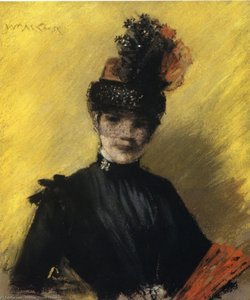 Study Of Black Against Yellow (also Known As Portrait Of Mrs. Chase) — William Merritt Chase, Impressionism