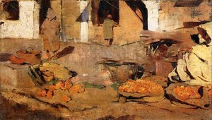 Moroccan Fruit Market — Theo Van Rysselberghe, Pointillism