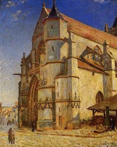 The Church At Moret In Morning Sun — Alfred Sisley, Impressionist Landscape