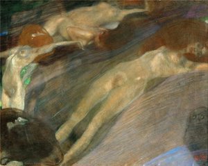Moving Water — Gustav Klimt, Art Nouveau
