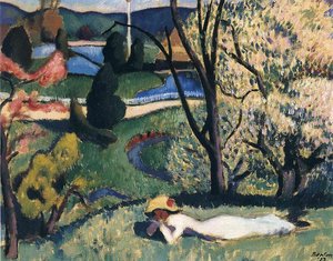 Girl In Park — Thomas Hart Benton