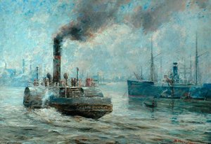 A Hazy Day On The Rochester River — Bertram Priestman