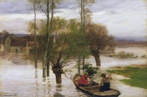A Flood — Léon Augustin L'hermitte