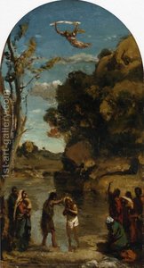 The Baptism Of Christ (study) — Jean-baptiste-camille Corot, Realism