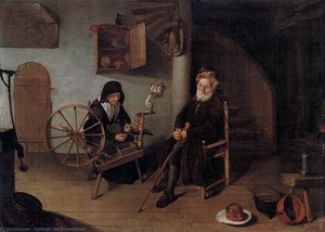 The Spinner — Quiringh Gerritsz. Van Brekelenkam, Baroque Genre Painting