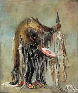Medicine Man, Performing His Mysteries Over A Dying Man — George Catlin
