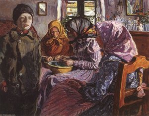 Women Husking Pea — Izsak Perlmutter