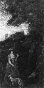 Woman And Staghound, (painting) — Albert Pinkham Ryder