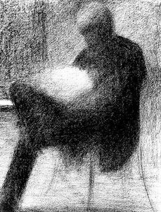 Hombre Leyendo En Un Terraza — Georges Pierre Seurat