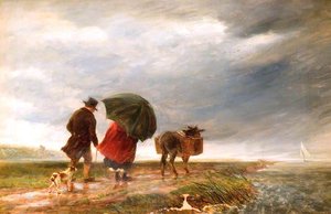 Going To The Ferry, Appledore, Devon A Squally Day — Charles Thomas Burt