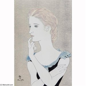 Portrait De Jeune Femme Blonde — Léonard Tsuguharu Foujita