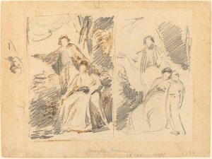 Two Studies For A Family Portrait — George Romney