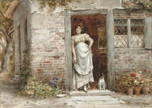 Waiting For The Post — George Goodwin Kilburne