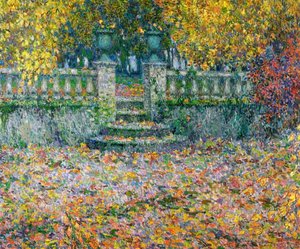 The Terrace, Autumn, Gerberoy — Henri Le Sidaner