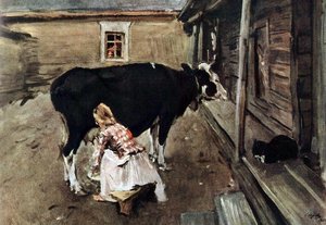 Farm Yard In Finland — Valentin Alexandrovich Serov