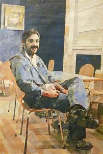 An Assistant Carpenter In The Blue Spa Dining Room — John Michael Whiskerd