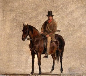 Gamekeeper On A Chestnut Horse — Peter De Wint