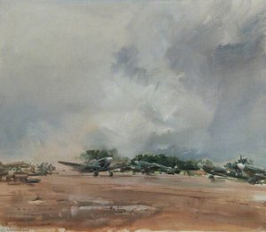 Spitfires At Mingaladon, Rangoon — Frank Wootton