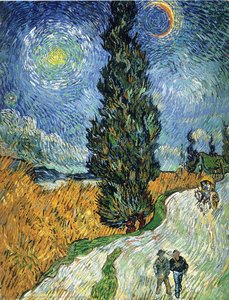 Road With Cypresses — Vincent Willem Van Gogh, Post-impressionism